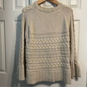 St.John’s Bay Cable Knit Long Sleeve Pullover Sweater Women’s Size1X Cream NWOT